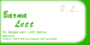 barna lett business card